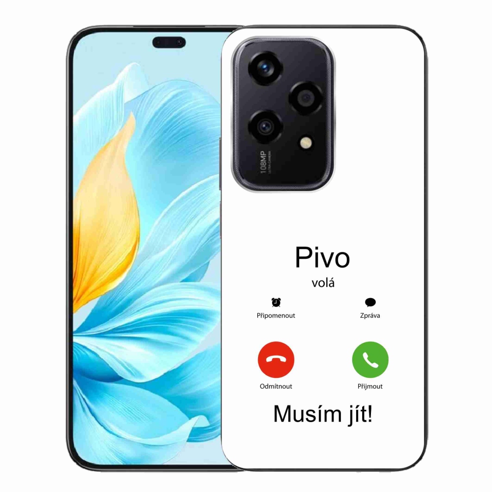 Zselés borító mmCase a Honor 200 Lite 5G készülékhez - sör hívja a fehér hátteret