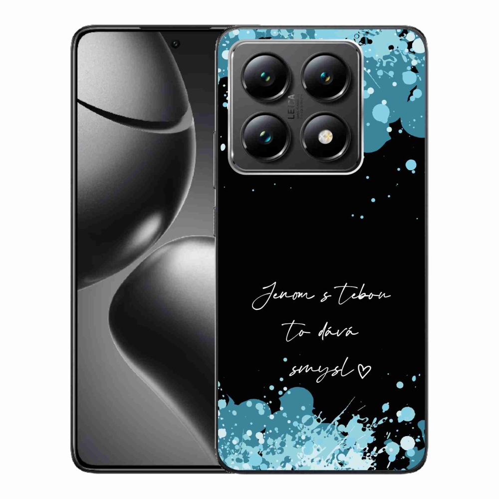 Gél borító mmCase a Xiaomi 14T-hez - szerelmes szöveg fekete háttérrel