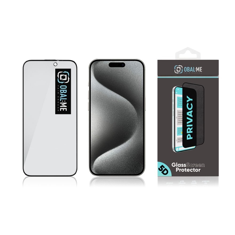 CSOMAG:ME Privacy 5D edzett üveg Apple iPhone 15 Pro Fekete