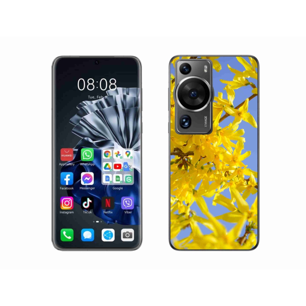 Gél borító mmCase a Huawei P60 Pro készülékhez - sárga virágok