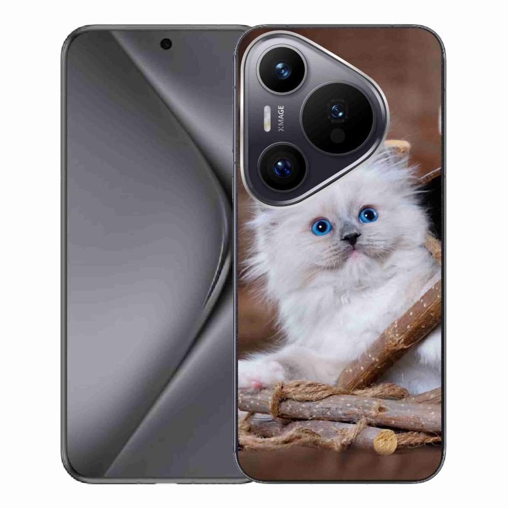 Gél borítás mmCase a Huawei Pura 70 Pro készülékhez - fehér cica