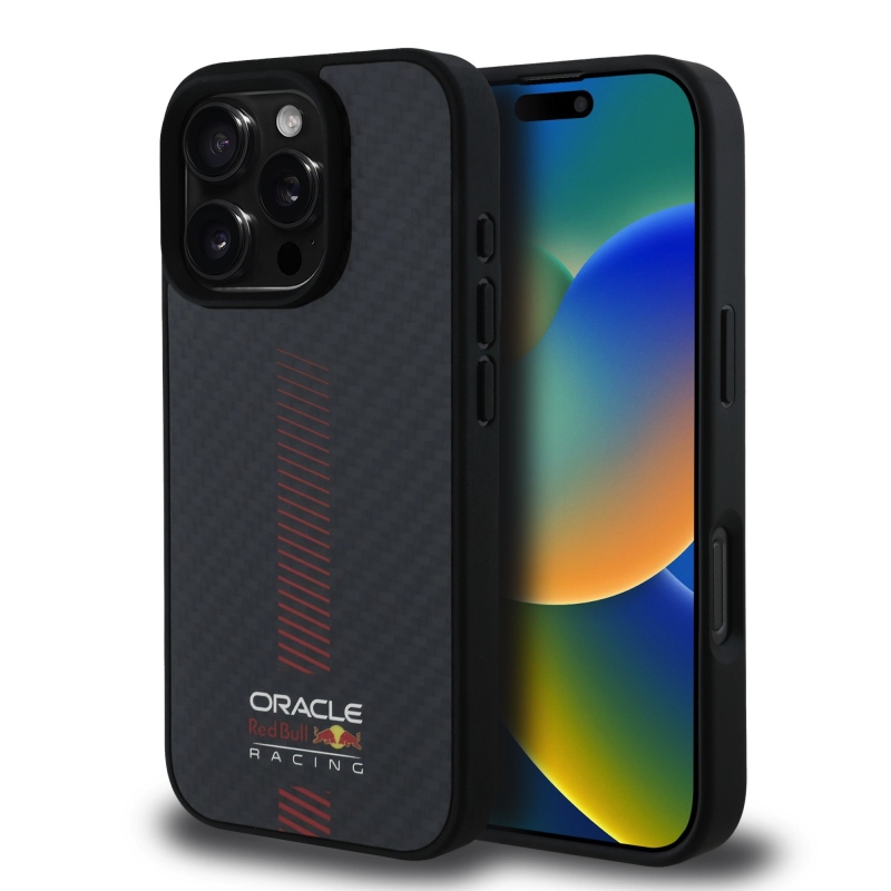 Red Bull Carbon Powerbar MagSafe MagSafe hátlap iPhone 16 Pro Max készülékhez Fekete