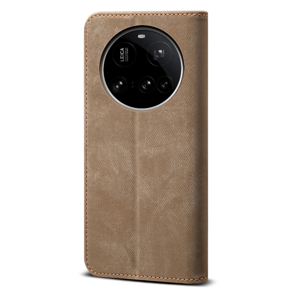 Jeanse könyvtáska Xiaomi 15 Ultra - khaki színben