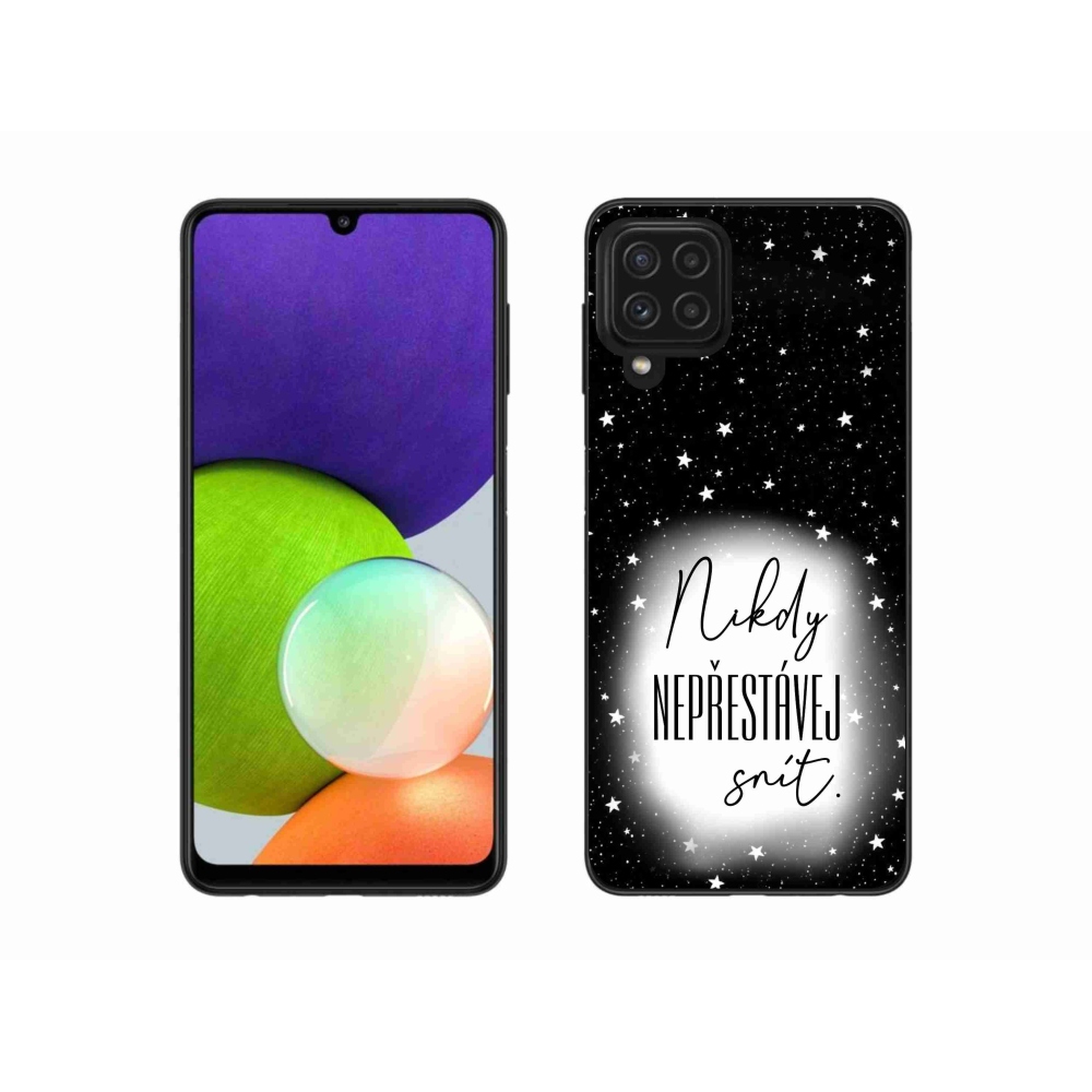 Gél borítás mmCase Samsung Galaxy A22 4G - idézet 1 fehér és fekete háttérrel