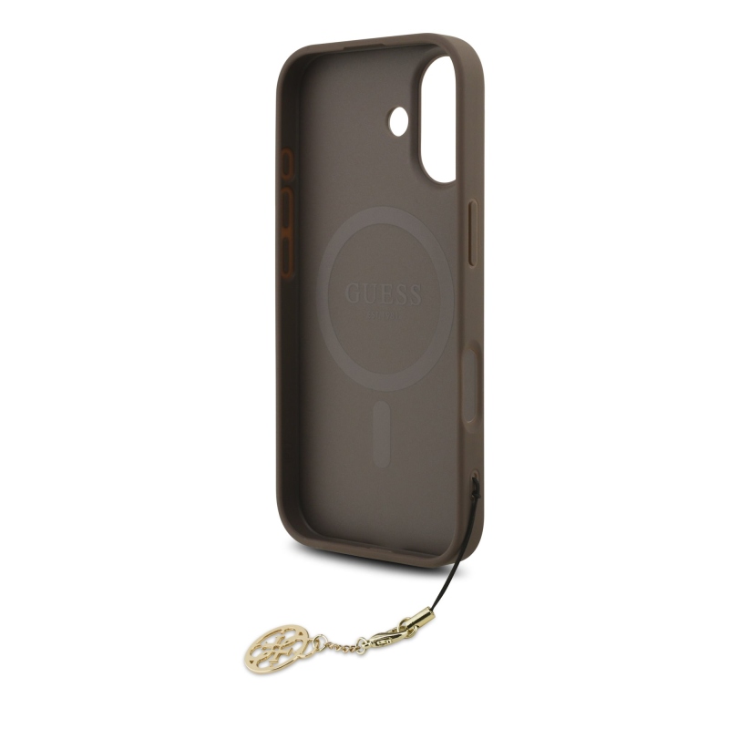 Guess 4G Charm hátlap iPhone 17-hez Tone on Tone barna