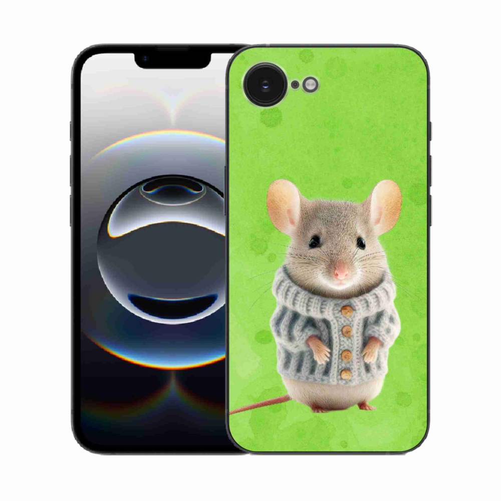Gél borítás mmCase iPhone 16e készülékhez - egér pulóverben