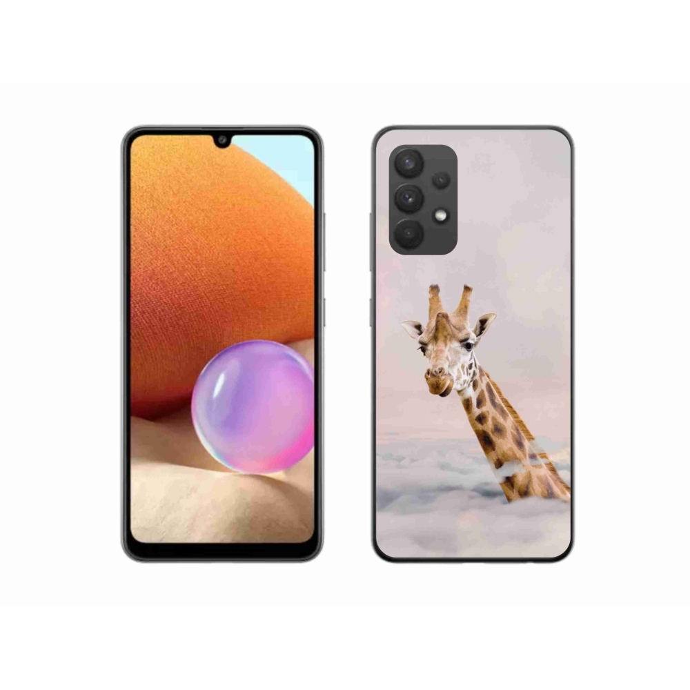 Zselés borítás mmCase Samsung Galaxy A32 4G - zsiráf a felhők között