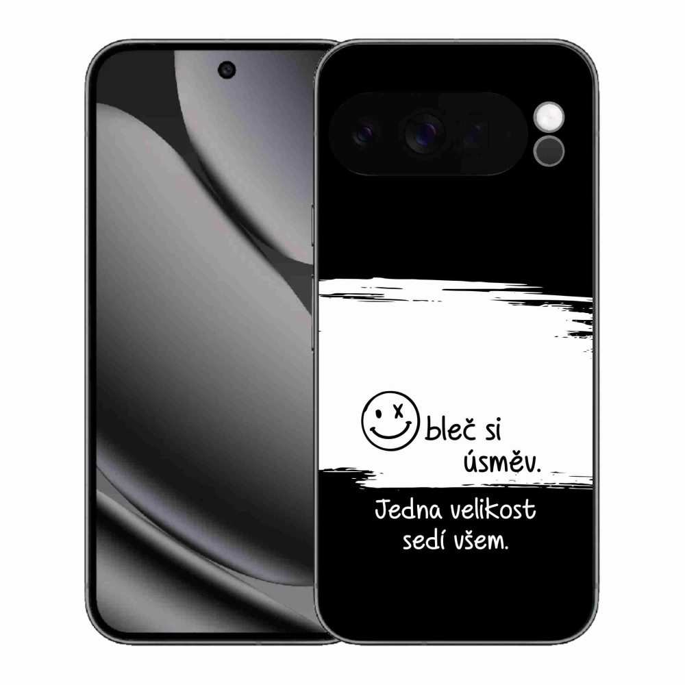 Gél borítás mmCase a Google Pixel 10 Pro XL-hez - vicces szöveg 8 fekete és fehér háttérrel