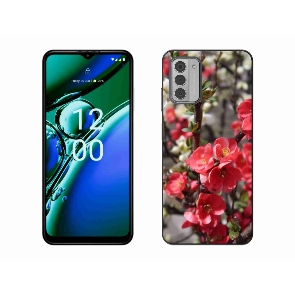 Zselés borító mmCase a Nokia G42 készülékhez - piros virágok