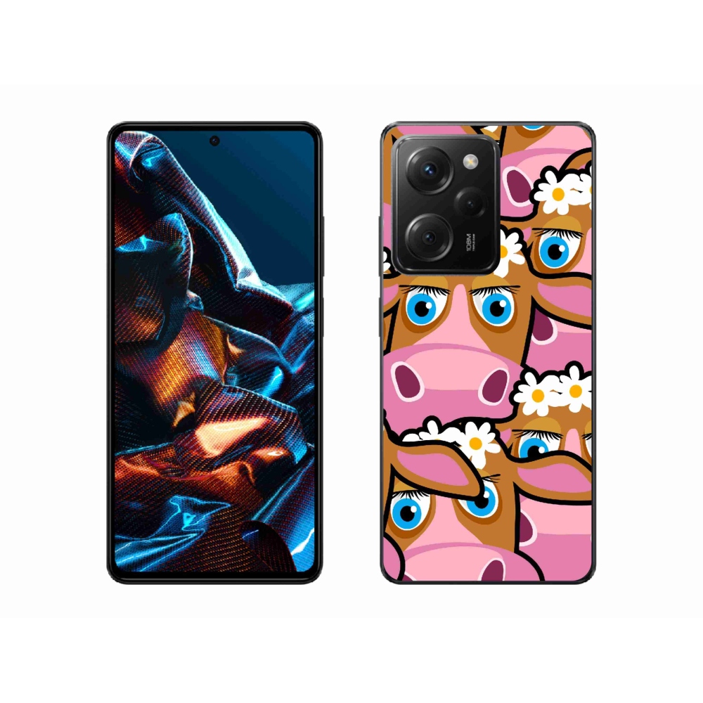 Gél borítás mmCase a Xiaomi Poco X5 Pro 5G számára - karikatúra tehenek