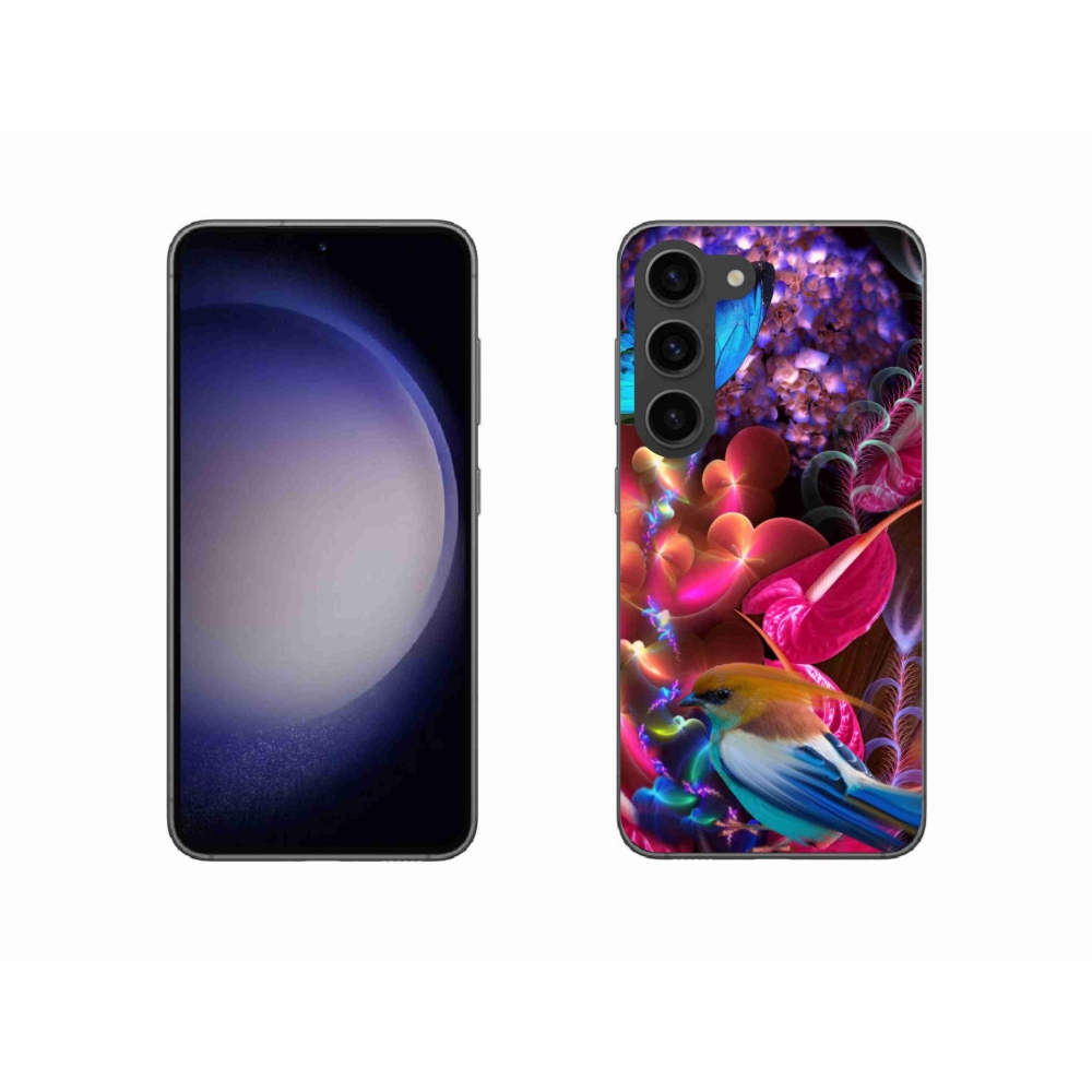 Gél borítás mmCase Samsung Galaxy S23 5G - színes virágokhoz