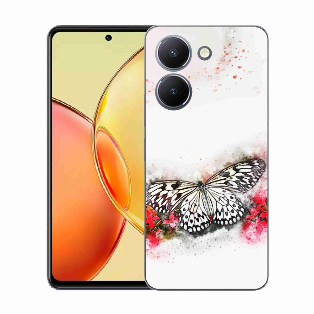 Gél borítás mmCase a Vivo Y36-hoz - fekete-fehér pillangó