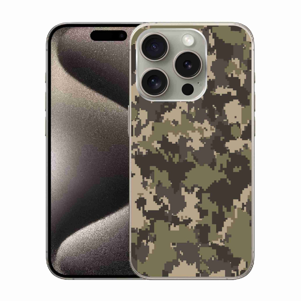 Zselés borítás mmCase iPhone 15 Pro készülékhez - terepszínű minta 12