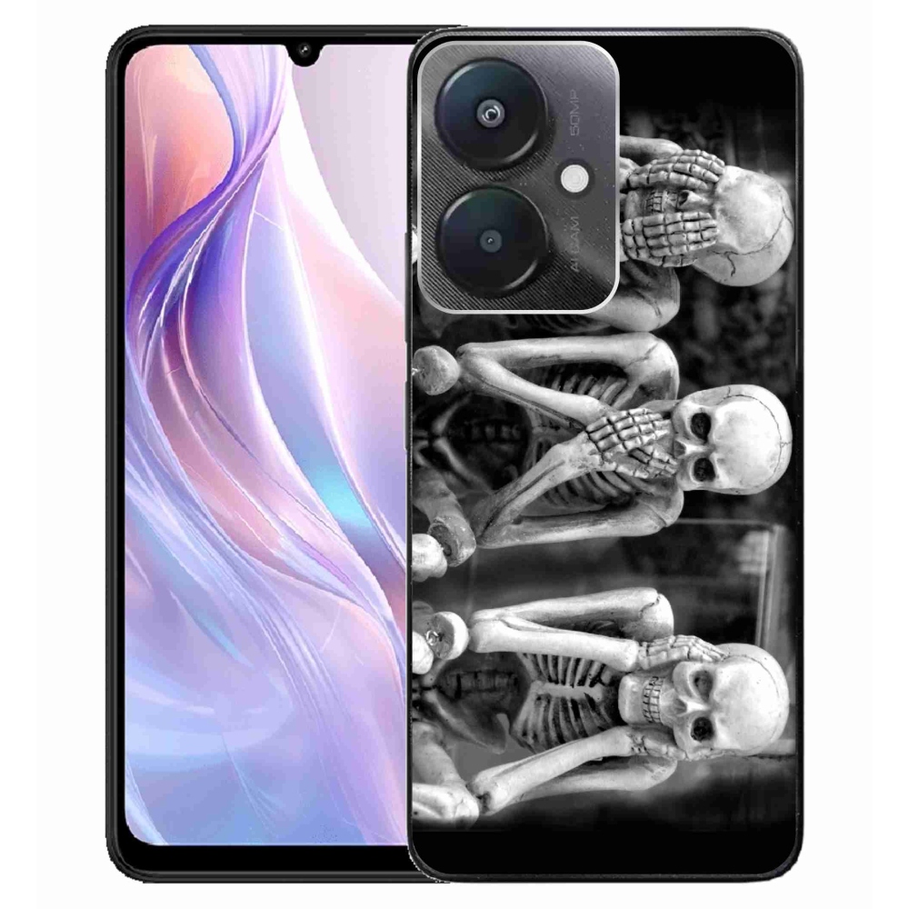 Gél borító mmCase a Xiaomi Redmi 13C 5G számára - csontvázak