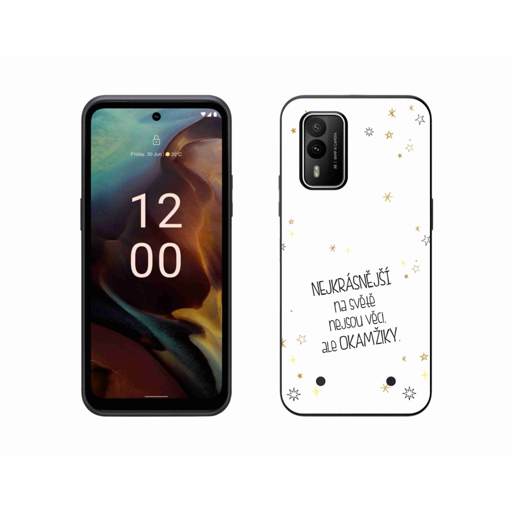 Zselés borítás mmCase a Nokia XR21 készülékhez - idézet 4 fehér háttér