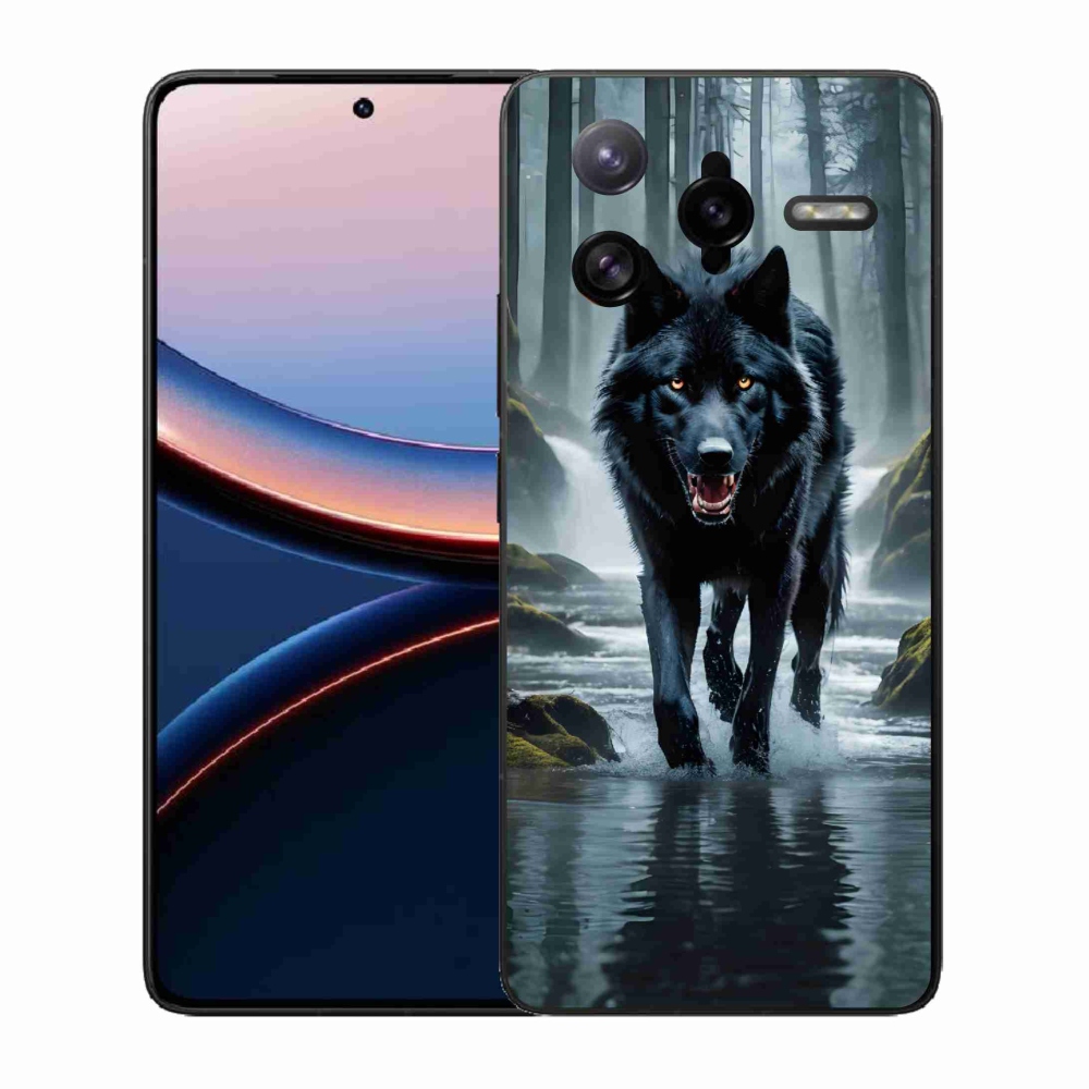 Gél borítás mmCase a Xiaomi Poco F7 Ultra számára - fekete farkas