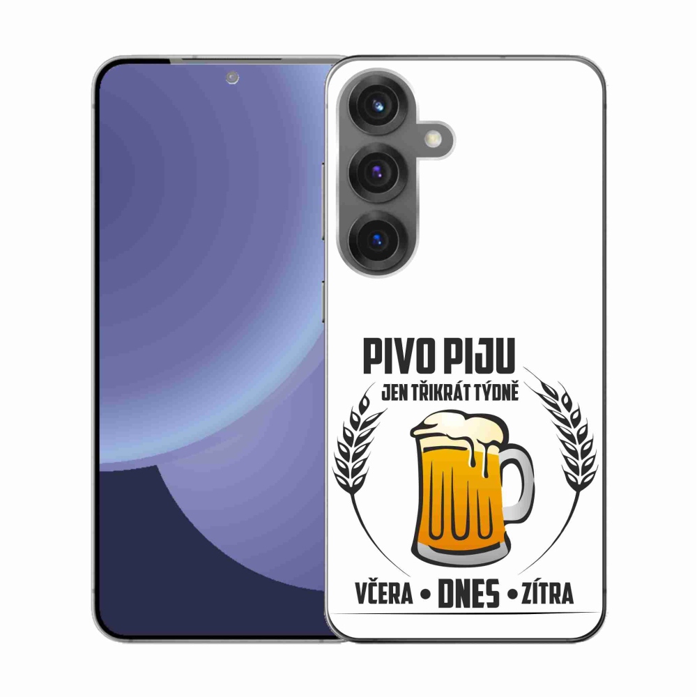 Gél borítás mmCase Samsung Galaxy S25 készülékhez - sör motívum fehér háttérrel