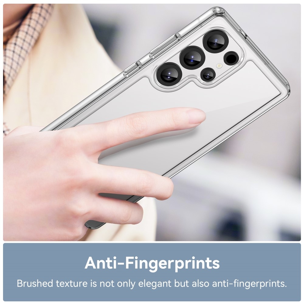 Gél tok kemény hátlappal a Samsung Galaxy S25 Ultra készülékre - átlátszó