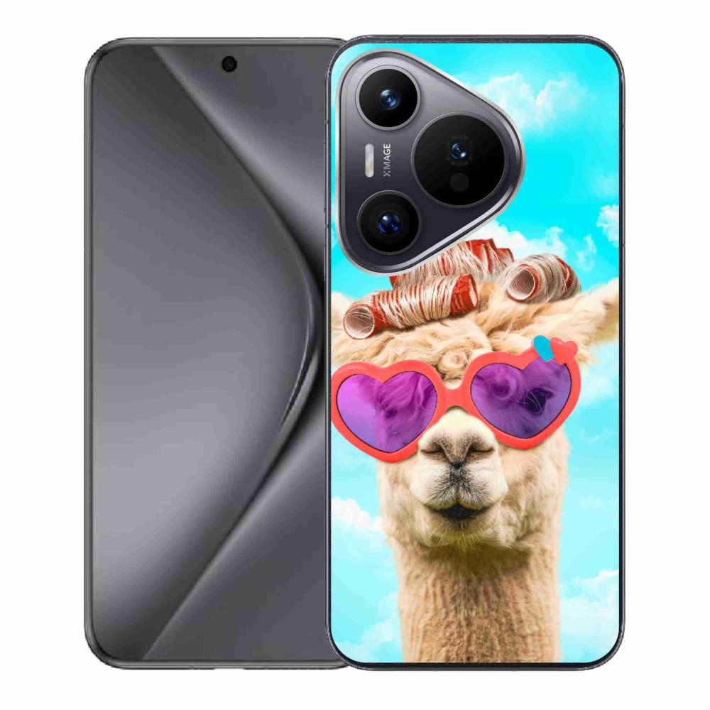 Gél borítás mmCase a Huawei Pura 70 - szemüveges láma számára