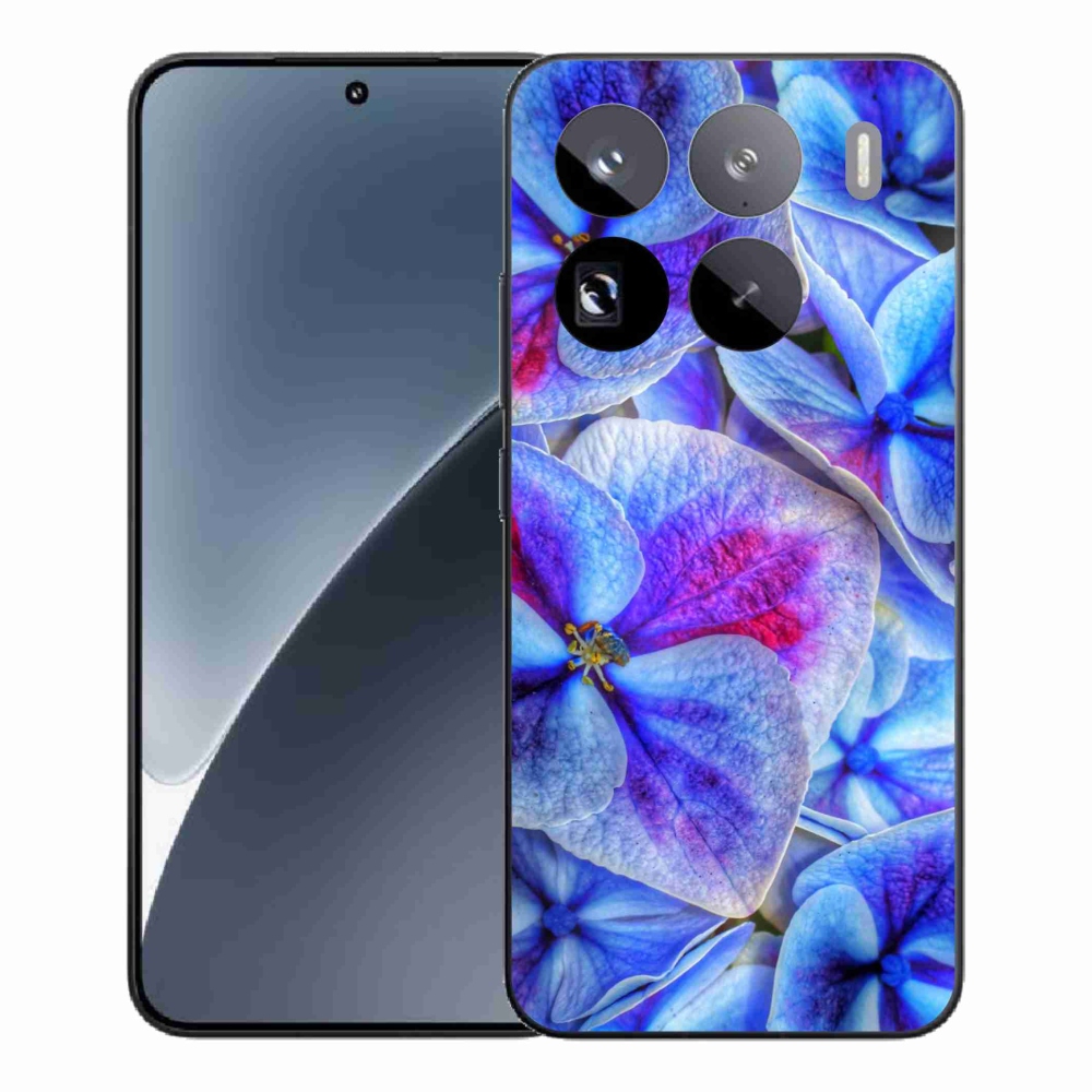 Gél borítás mmCase a Xiaomi 15 Pro-hoz - kék virágok 1