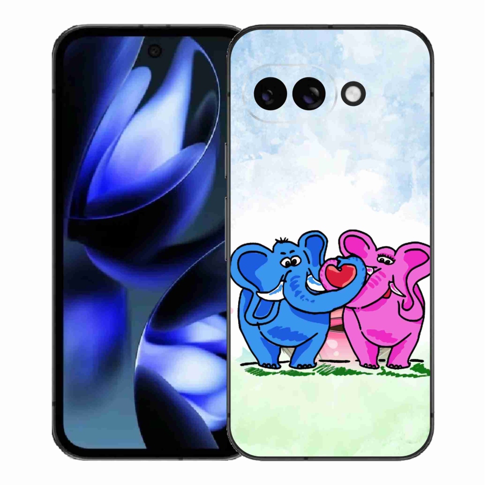 Gél borítás mmCase a Google Pixel 9a számára - szerelmes elefántok
