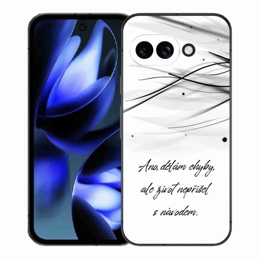 Gél borítás mmCase a Google Pixel 9a készülékhez - idézet fehér háttérrel