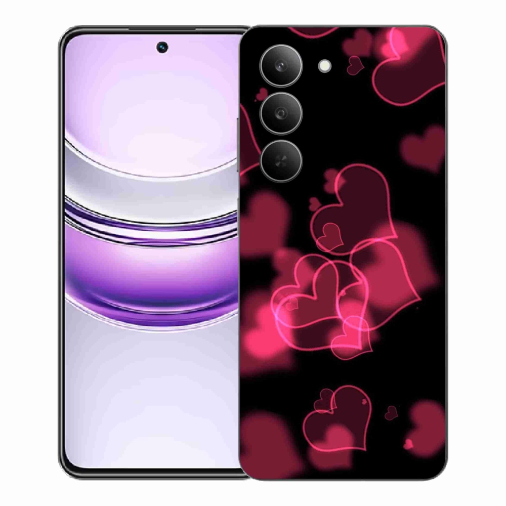 Zselés borítás mmCase a Realme 14x 5G készülékhez - piros szívek