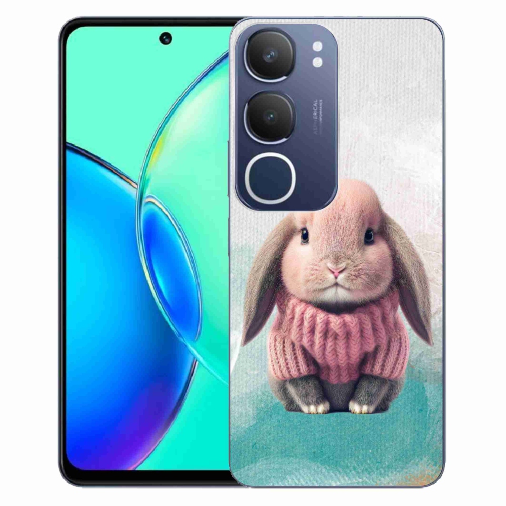 Zselés borítás mmCase a Vivo Y19s készülékhez - nyúl pulóverben