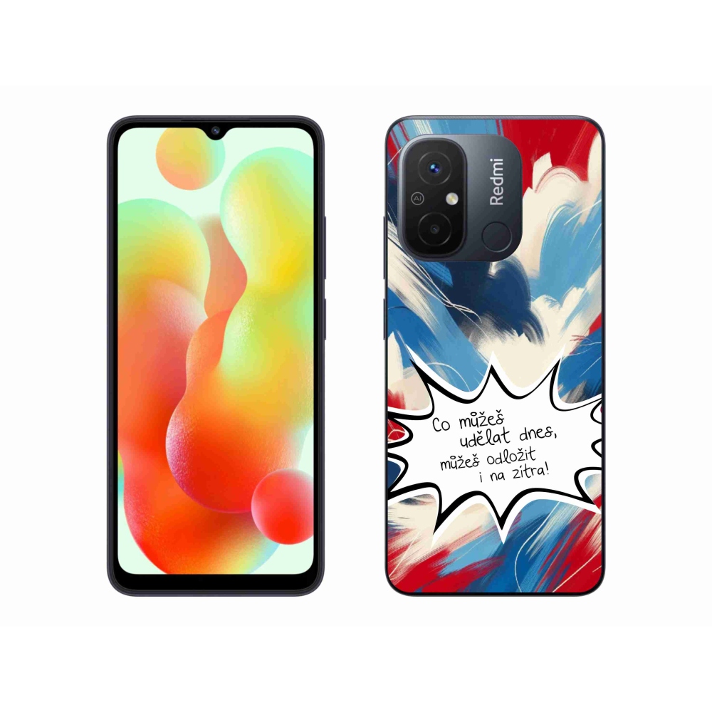 Gél borító mmCase a Xiaomi Redmi 12C-hez - vicces szöveg 9 fehér háttérrel