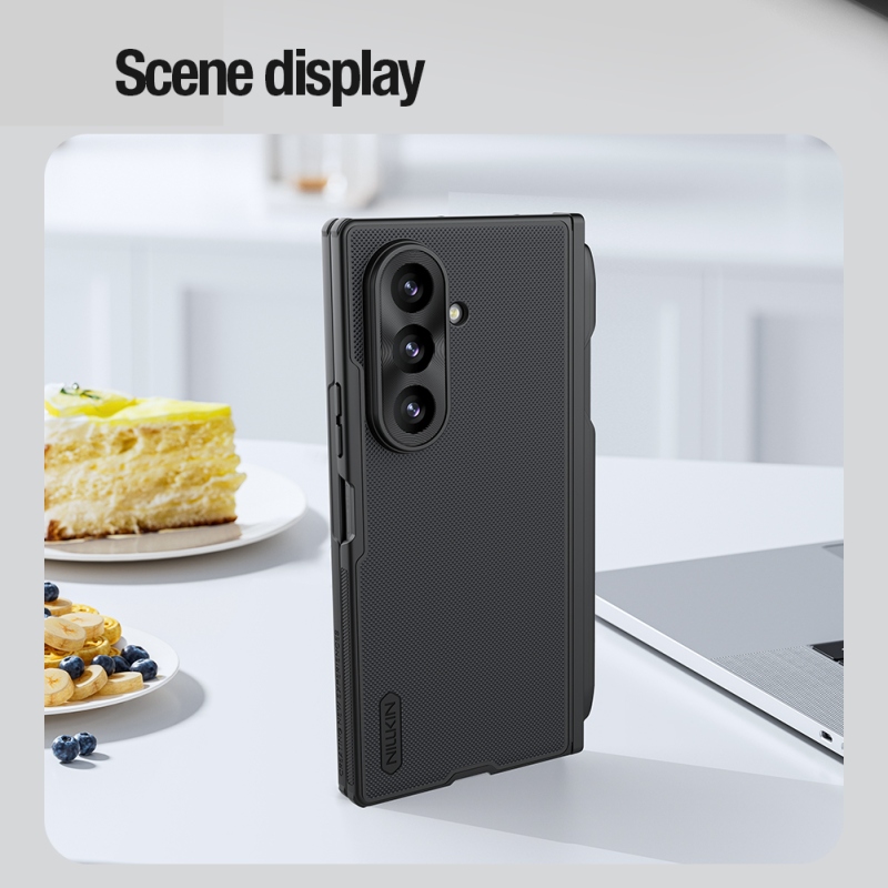 Nillkin Super Frosted FOLD mágneses tolltartóval ellátott hátsó tok a Samsung Galaxy Z Fold 8 Ultra-hoz, átlátszó fekete