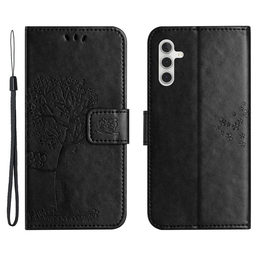 Fás könyv tok Samsung Galaxy A35 5G - fekete