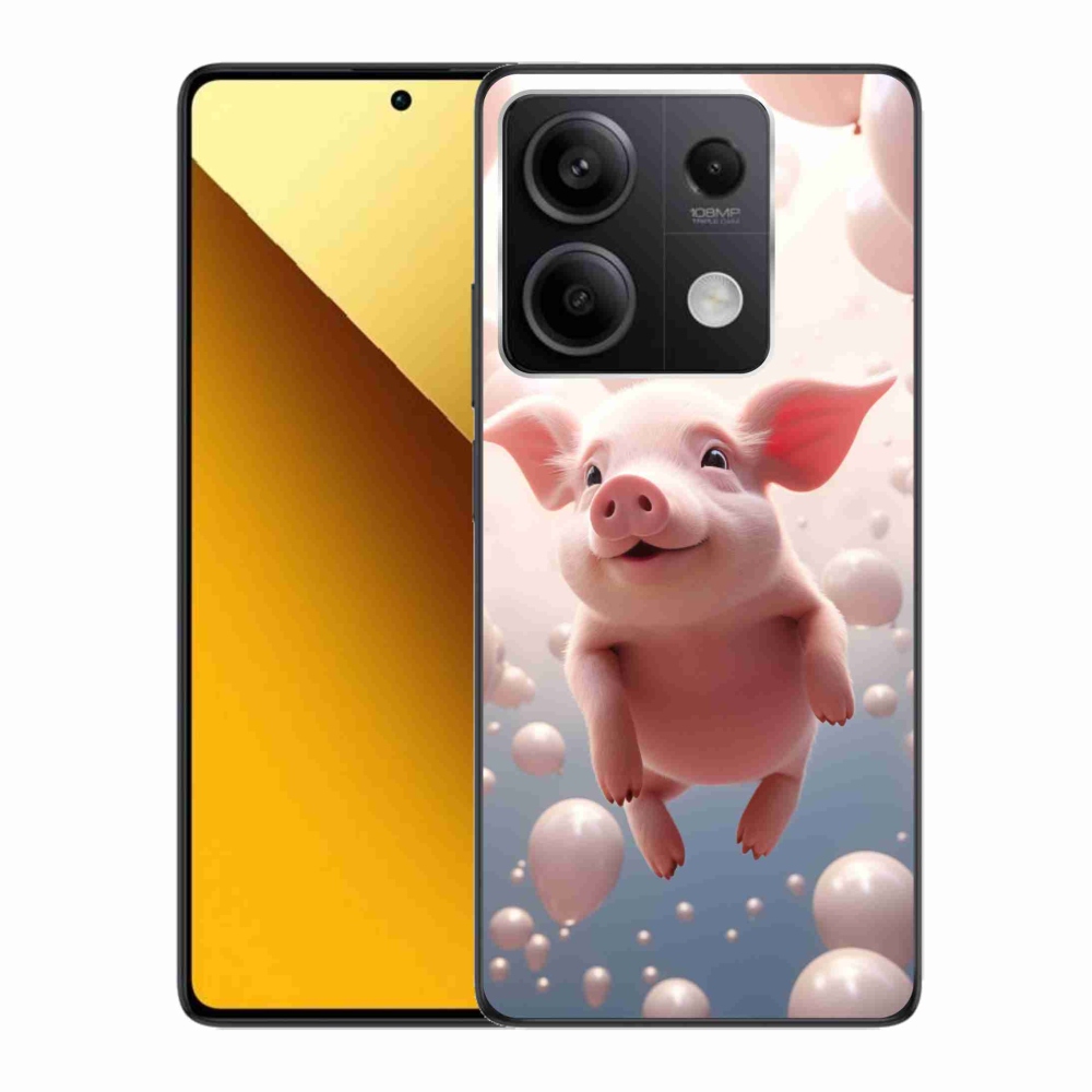 Gél borító mmCase a Xiaomi Redmi Note 13 5G-hez - malacka lufikkal