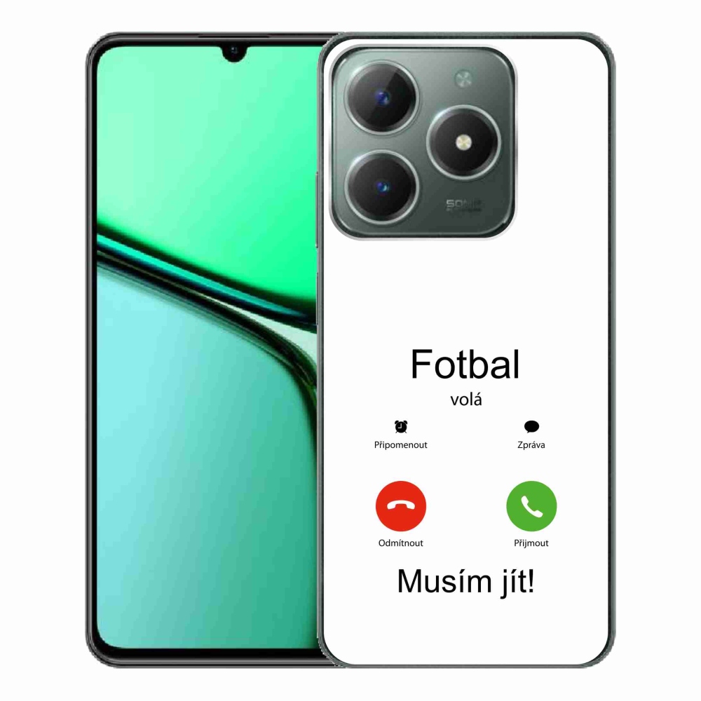 Gél borító mmCase a Realme C61-en - futballhívások fehér háttérrel