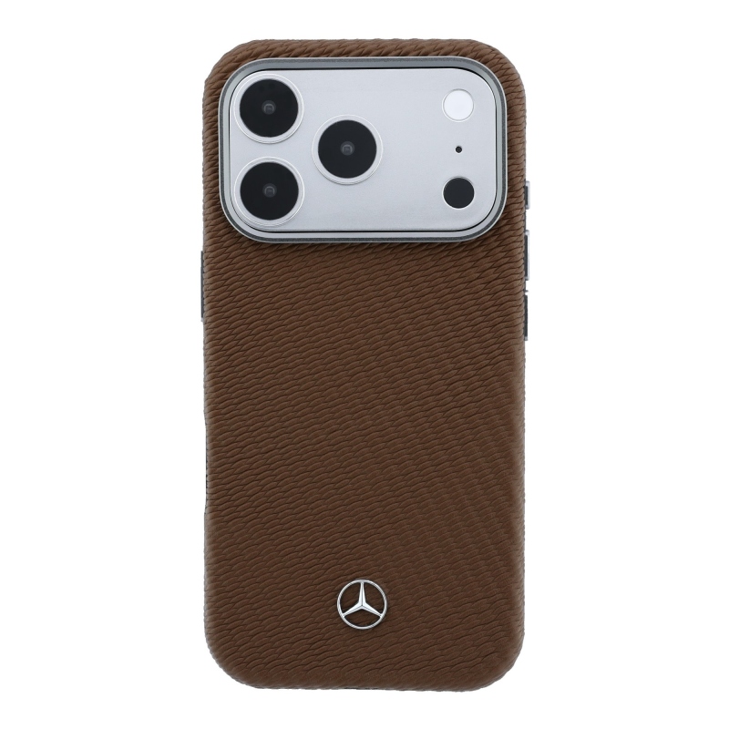Mercedes PU bőr Semi Wrap MagSafe hátlap iPhone 17 Pro Max Camelhez
