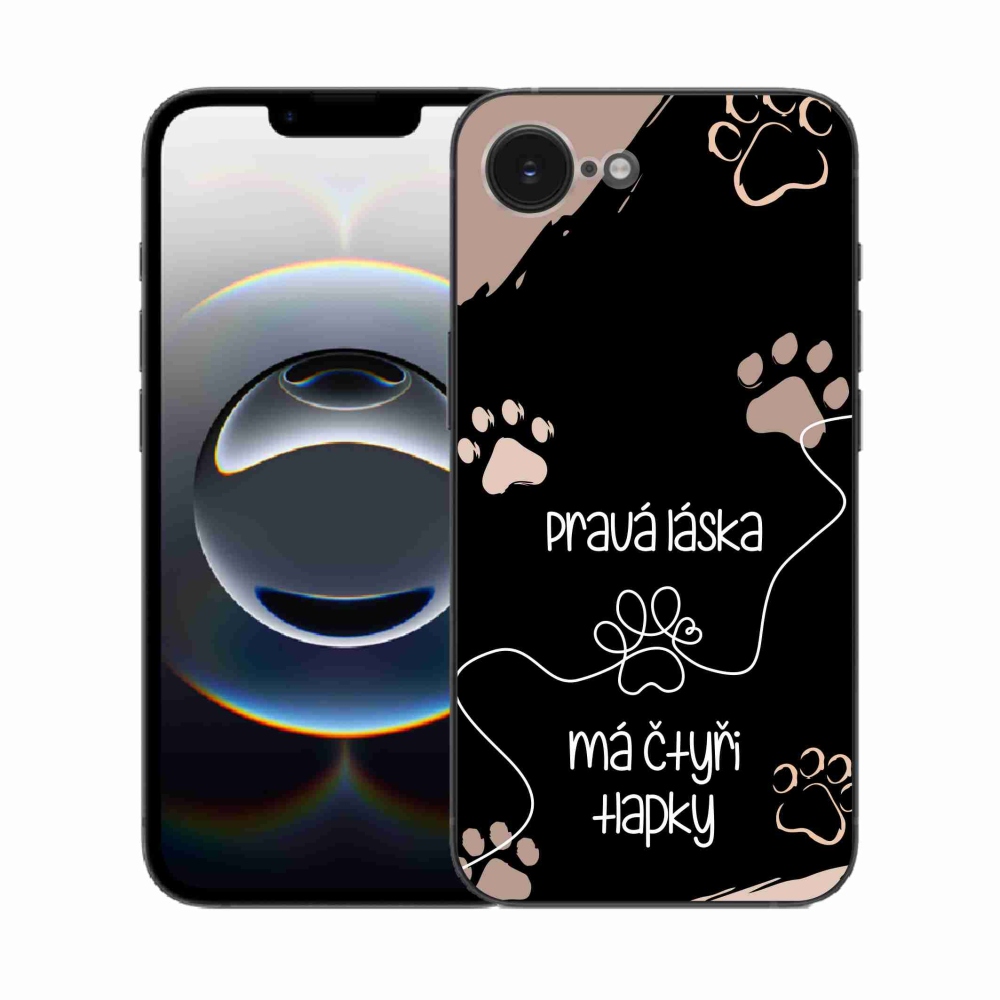 Gél borítás mmCase iPhone 16e készülékhez - kutyamotívum 1 fekete háttér