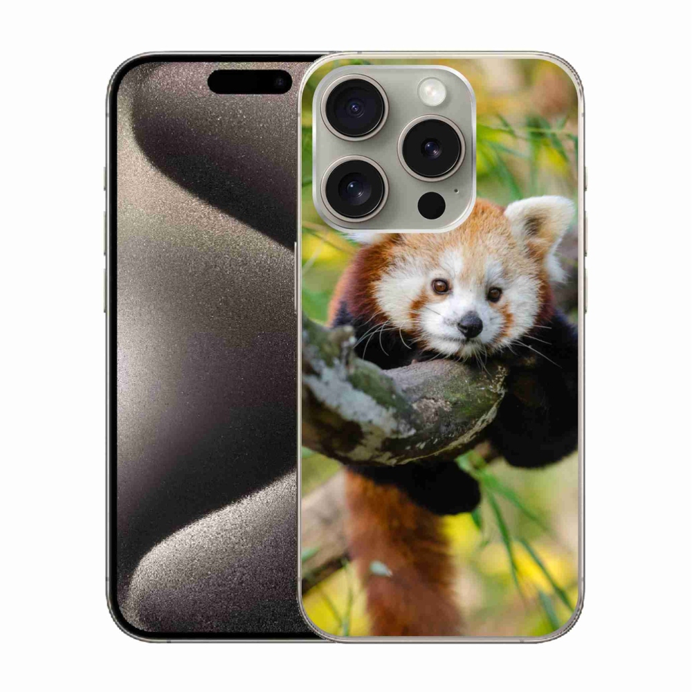 Zselés borítás mmCase iPhone 15 Pro készülékhez - pandavörös