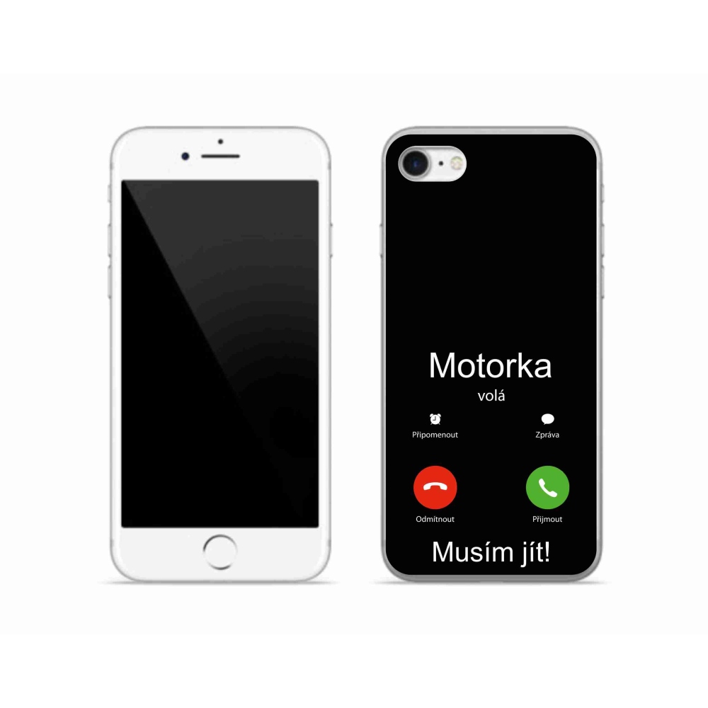 Zselés borítás mmCase iPhone SE (2020) - motoros hívás fekete háttérrel