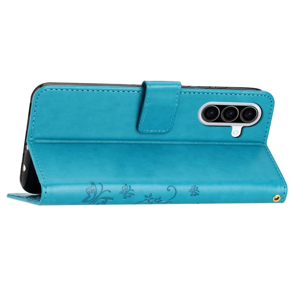 Virágok könyv tok Samsung Galaxy A26 5G - kék