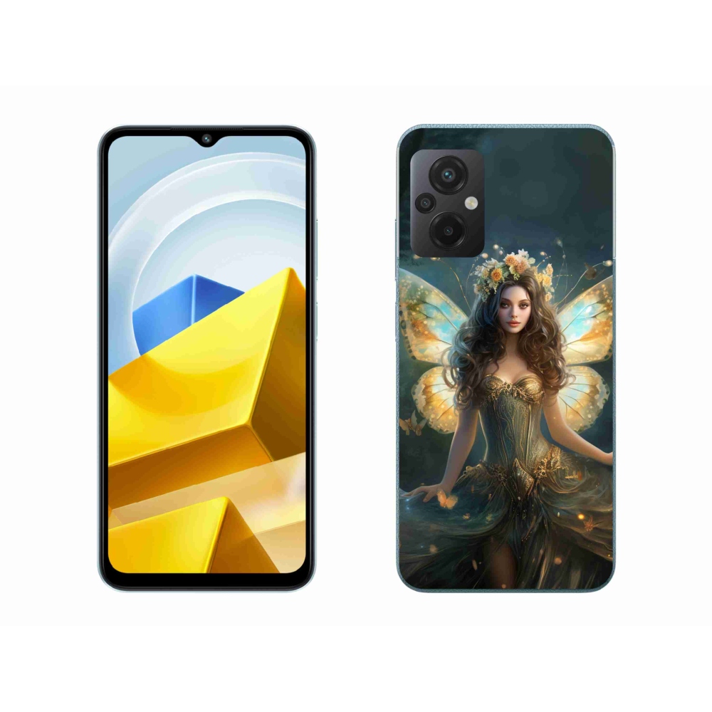 Gél borító mmCase a Xiaomi Poco M5 4G-hez - pillangó nő