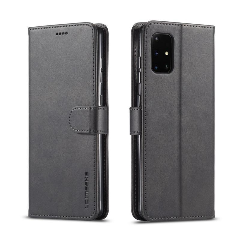 IMEEKE PU bőr pénztárca-tok a Samsung Galaxy A31 mobiltelefonhoz – fekete