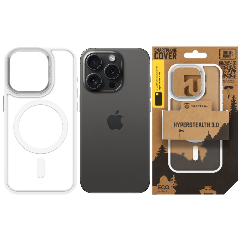 Tactical MagForce Hyperstealth 3.0 tok az Apple iPhone 15 Pro Snow White modellhez