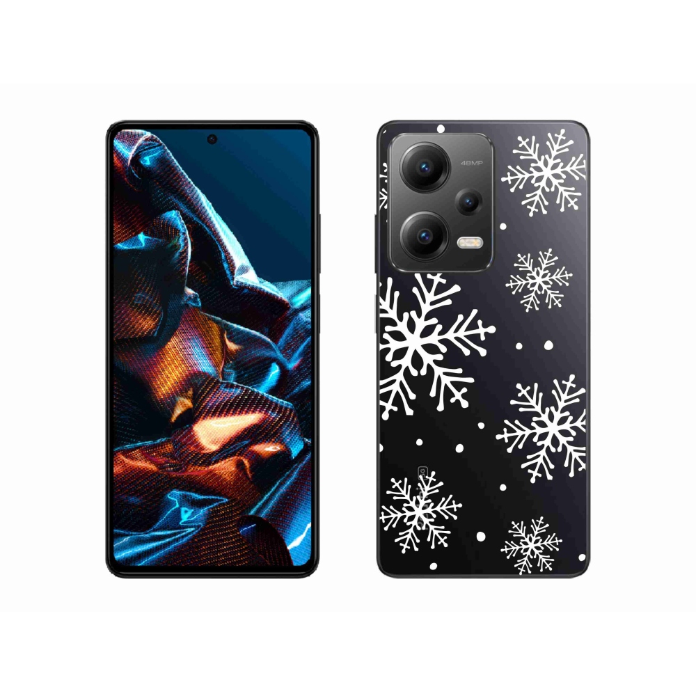 Gél borítás mmCase a Xiaomi Redmi Note 12 Pro 5G számára - fehér pelyhek átlátszó háttéren