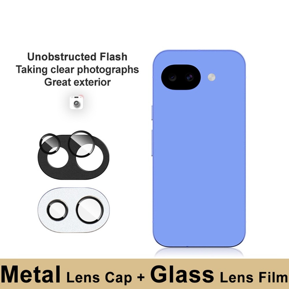 IMK fém borítás + kamera lencse üveg a Google Pixel 10a készülékhez - fekete