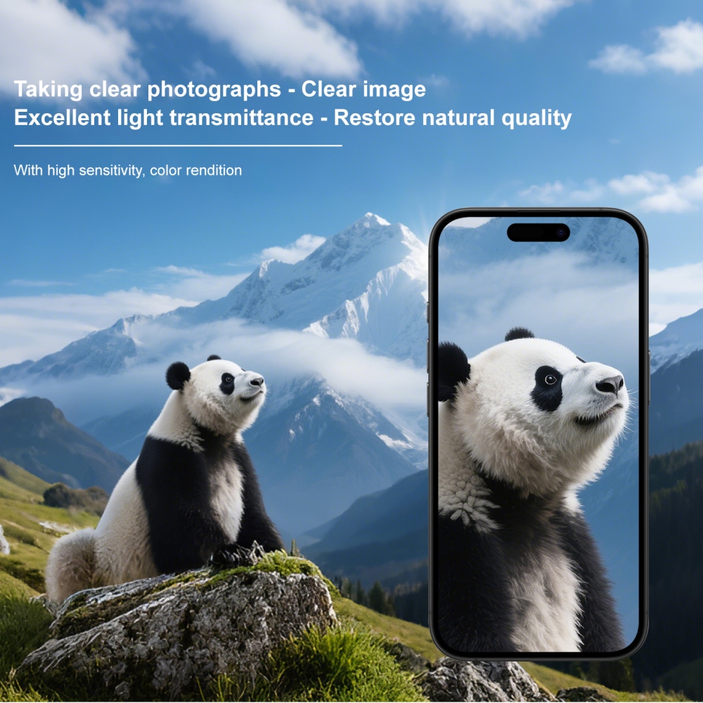 IMK üveg védőfólia az iPhone 18 Pro Max kamera lencséjéhez – fekete gyűrűkkel