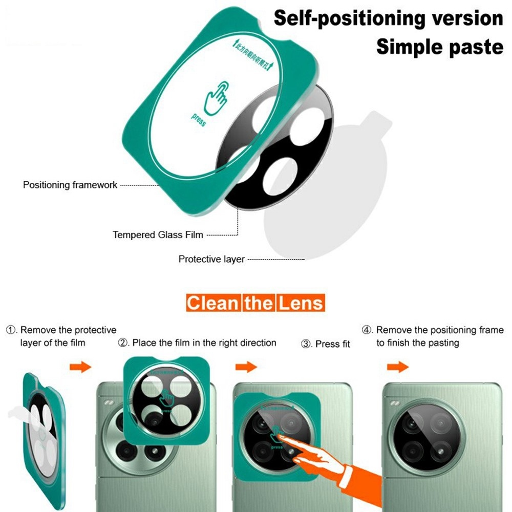 IMK kamera lencse üveg OnePlus 13-hoz, applikációs kerettel - fekete