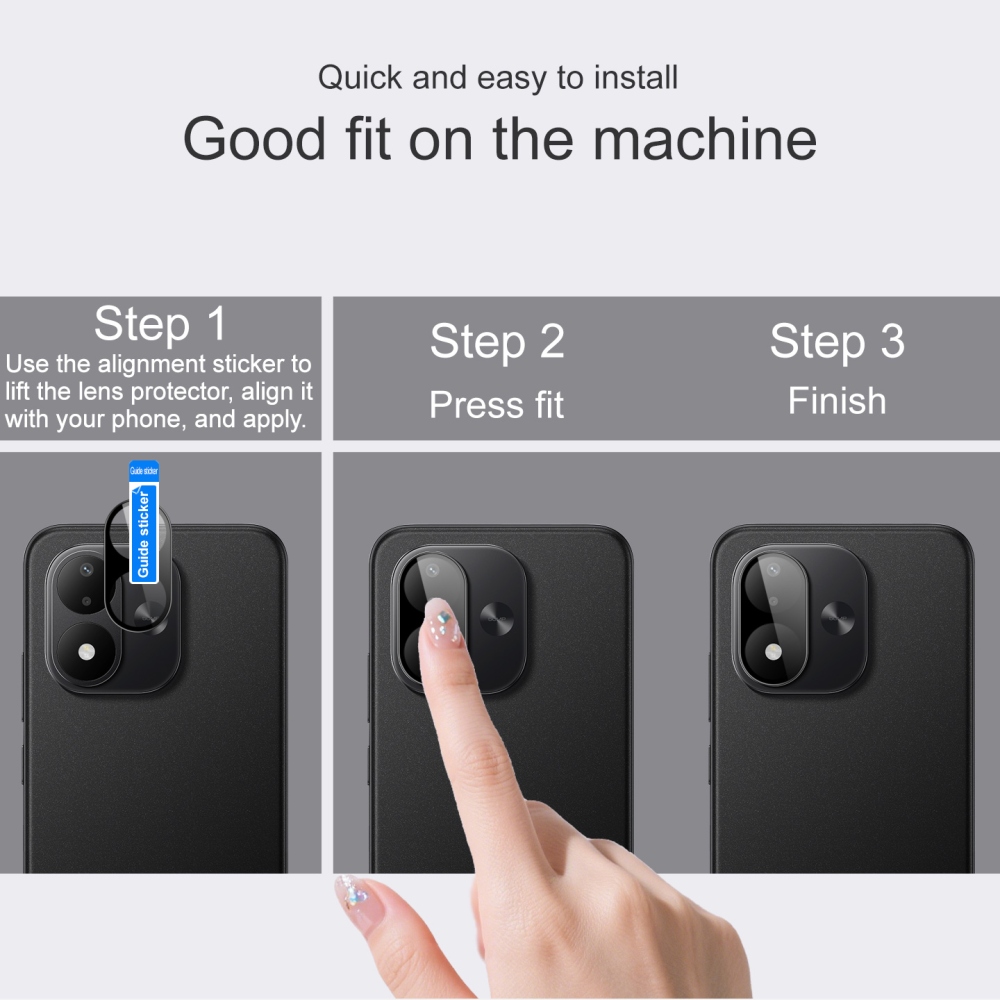 IMK üveg lencse a Xiaomi Redmi Note 17 4G/5G mobiltelefonhoz – fekete