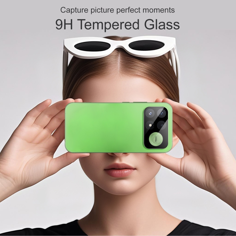 IMK kameraobjektív-üveg a Xiaomi Poco F9 Pro 5G-hez (önálló üvegek) felszerelő kerettel – fekete