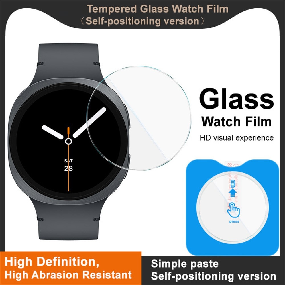 IMK edzett üveg a Samsung Galaxy Watch8 44 mm-es modellhez, felszerelhető kerettel