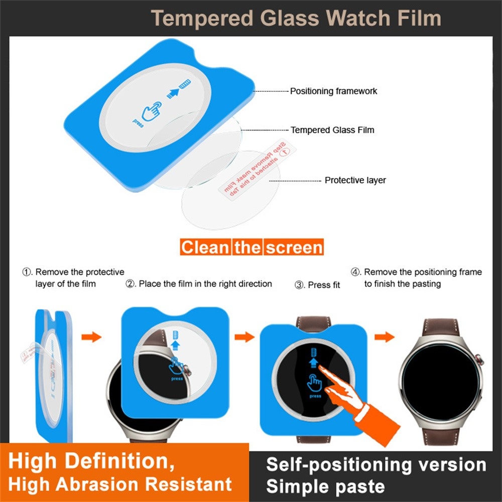 IMK edzett üveg a Samsung Galaxy Watch8 44 mm-es modellhez, felszerelhető kerettel
