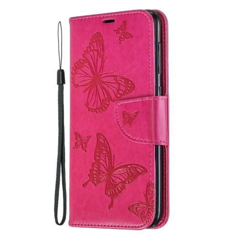 Impresszum PU bőr tok Samsung Galaxy A30 / A20 - rózsaszínű